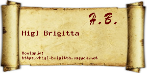 Higl Brigitta névjegykártya